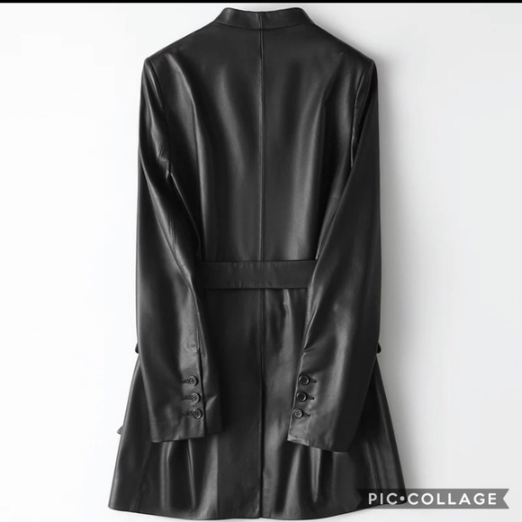 Black Faux Leather Blazer - Picture 2 of 4